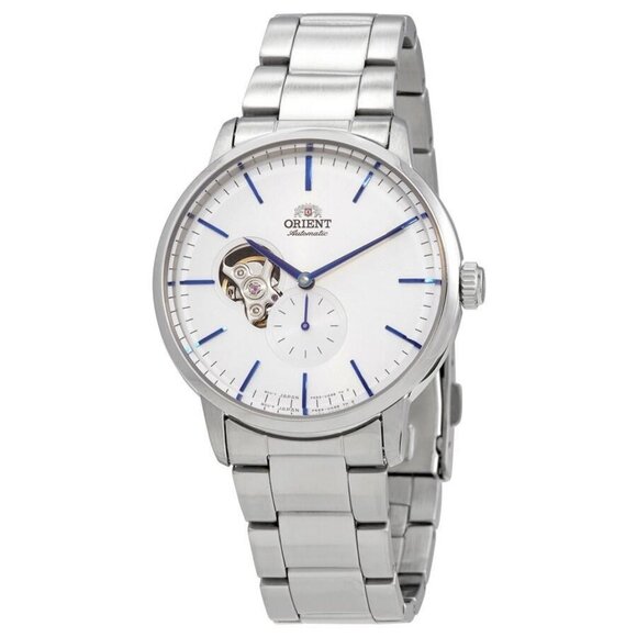 NWT Authentic Orient Open Heart Automatic White Dial Men's Watch - Picture 1 of 3